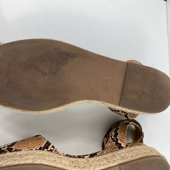 Steve Madden Gabrie Sandals Wedge Espadrille Snake Print Open Toe Womens 8M - Picture 8 of 10